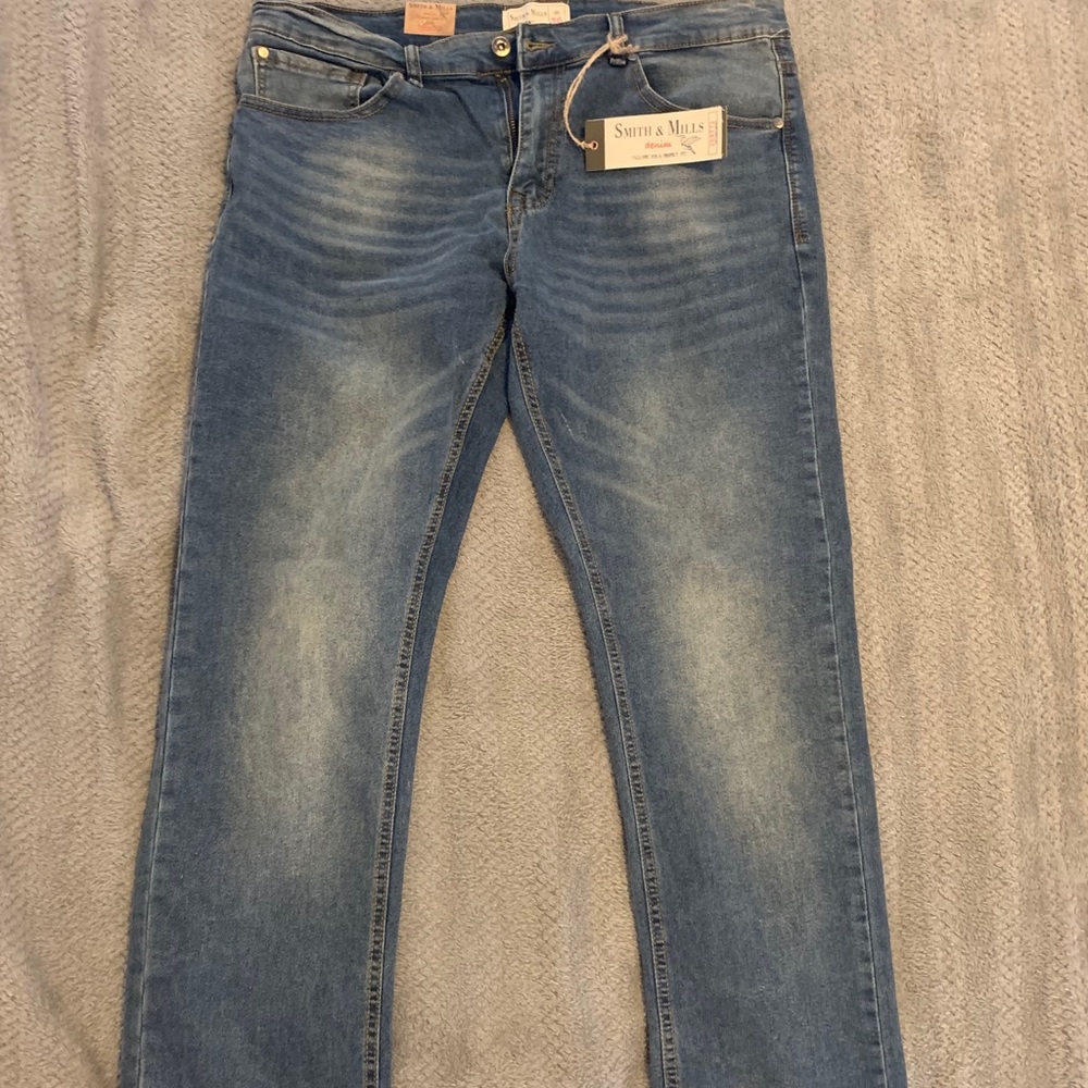 Men’s Blue Jeans Skinny 36 x 30 Stretch